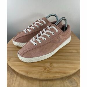 Tretorn Pink Suede Low-Top Sneakers with White Sole